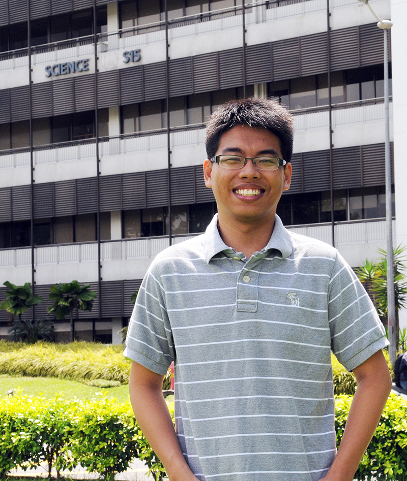 NUS student Nguyen Truong Duy pictured outside the Centre for Quantum Technologies